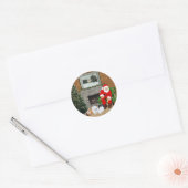 Japans kerstfeest ronde sticker (Envelop)
