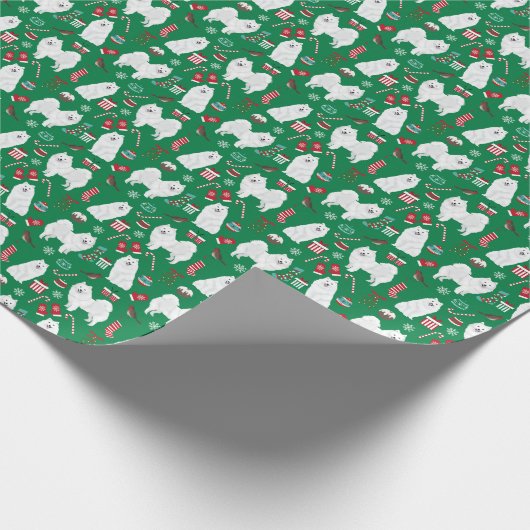 Japans kersthondenpakpapier cadeaupapier (Hoek)