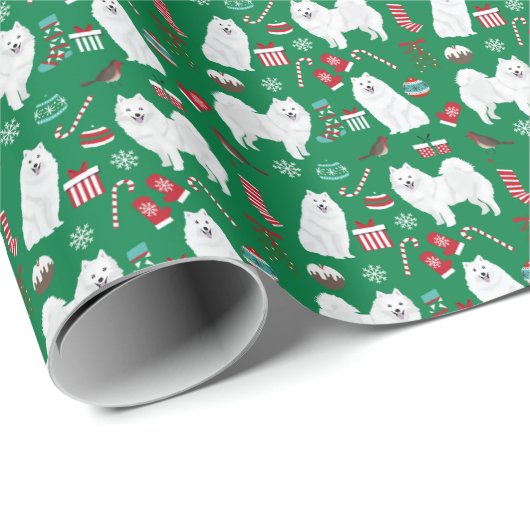 Japans kersthondenpakpapier cadeaupapier (Rol Hoek)