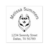 Japans Keukenadres voor fox-maskerboog Zelfinktende Stempel (Design)