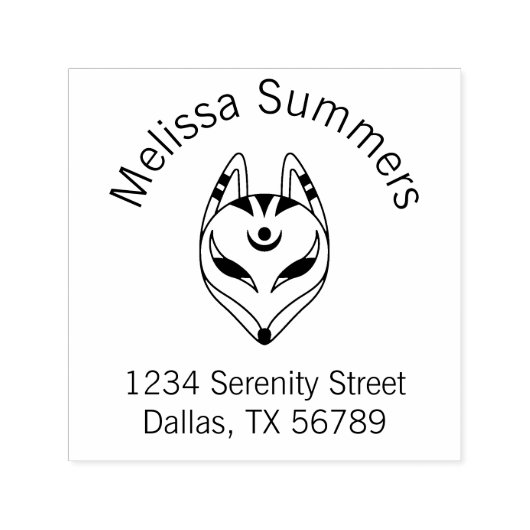 Japans Keukenadres voor fox-maskerboog Zelfinktende Stempel (Design)