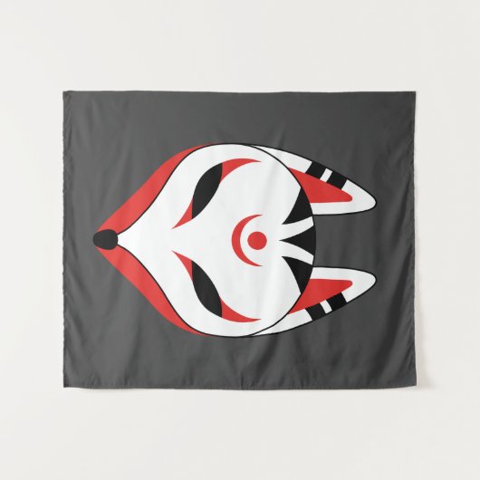 Japans Keukenforel Masker op donkergrijs Wandkleed (Voorkant (horizontaal))