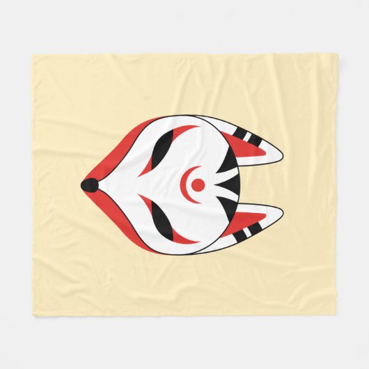 Japans Keukenforel Masker op Geel Fleece Deken (Voorkant (Horizontaal))