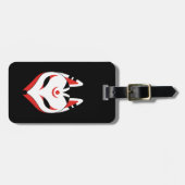 Japans Keukenforel Masker op zwart Bagagelabel (Voorkant horizontaal)