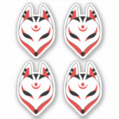 Japans keukenfotomasker, set van 4 sticker (Voorkant)