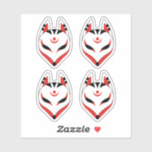 Japans keukenfotomasker, set van 4 sticker (Vel)