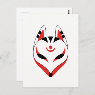 Japans keusune fox-masker briefkaart