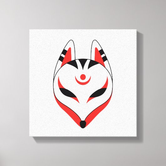 Japans keusune fox-masker canvas afdruk (Voorkant)