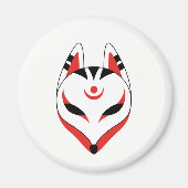 Japans keusune fox-masker magneet (Voorkant)