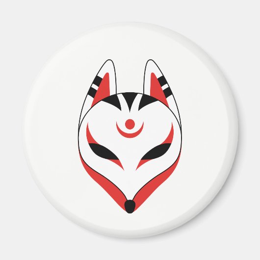Japans keusune fox-masker magneet (Voorkant)