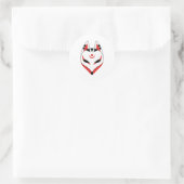 Japans keusune fox-masker ronde sticker (Tas)