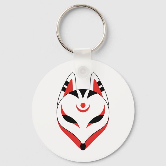 Japans keusune fox-masker sleutelhanger (Voorkant)