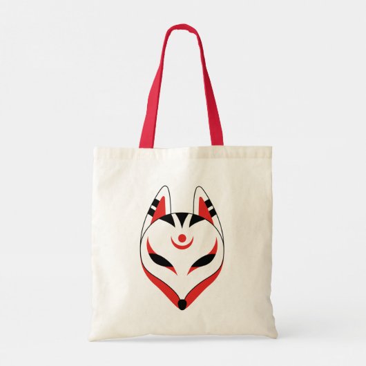 Japans keusune fox-masker tote bag (Achterkant)