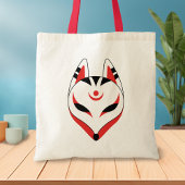 Japans keusune fox-masker tote bag