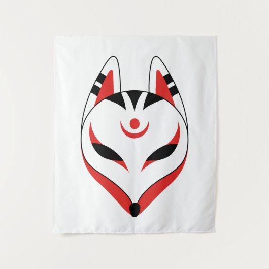 Japans keusune fox-masker wandkleed (Voorkant)