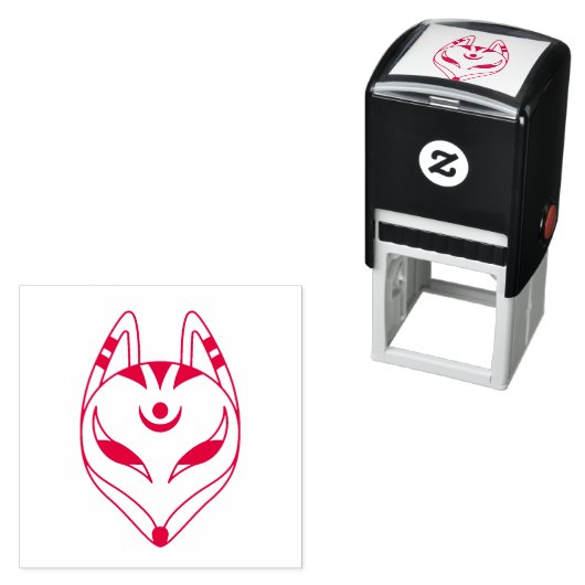 Japans keusune fox-masker  zelfinktende stempel (In situ)