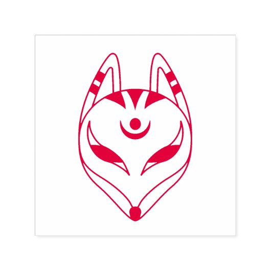 Japans keusune fox-masker  zelfinktende stempel (Design)