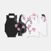 Japans Kimono Black en White Pink Sakura Bedankdoosjes (Uitgevouwen)