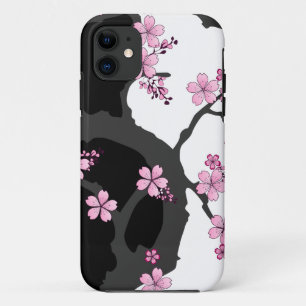 Japans Kimono Black en White Pink Sakura Case-Mate iPhone Case