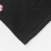 Japans Kimono Black en White Pink Sakura Fleece Deken (Hoek)