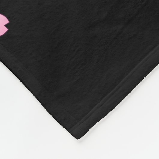 Japans Kimono Black en White Pink Sakura Fleece Deken (Hoek)