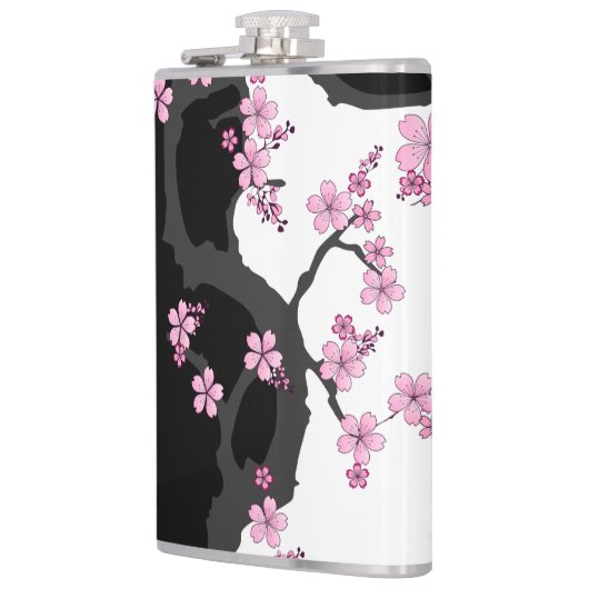 Japans Kimono Black en White Pink Sakura Heupfles (Links)