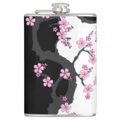 Japans Kimono Black en White Pink Sakura Heupfles (Voorkant)