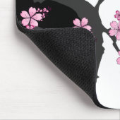Japans Kimono Black en White Pink Sakura Muismat (Hoek)