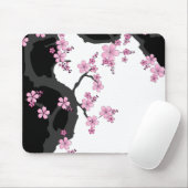 Japans Kimono Black en White Pink Sakura Muismat (Met muis)
