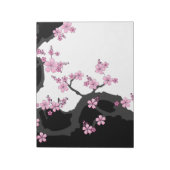 Japans Kimono Black en White Pink Sakura Notitieblok (Linkerzijde)