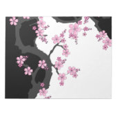 Japans Kimono Black en White Pink Sakura Notitieblok (Voorkant)