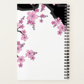 Japans Kimono Black en White Pink Sakura Notitieboek (Achterkant)