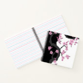 Japans Kimono Black en White Pink Sakura Notitieboek (Binnen)