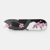 Japans Kimono Black en White Pink Sakura Persoonlijk Skateboard (Horizontaal)