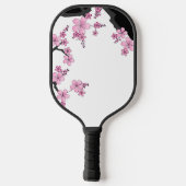 Japans Kimono Black en White Pink Sakura Pickleball Paddle (Achterkant)