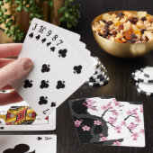 Japans Kimono Black en White Pink Sakura Pokerkaarten (Insitu)