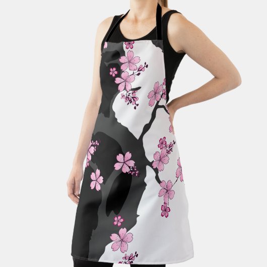 Japans Kimono Black en White Pink Sakura Schort (Insitu)