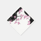 Japans Kimono Black en White Pink Sakura Servet (Hoek)