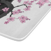 Japans Kimono Black en White Pink Sakura Snijplank (Hoek)