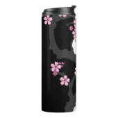 Japans Kimono Black en White Pink Sakura Thermosbeker (Gedraaid links)