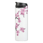Japans Kimono Black en White Pink Sakura Thermosbeker (Geroteerd rechts)