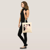 Japans Kimono Black en White Pink Sakura Tote Bag (Voorkant (model))