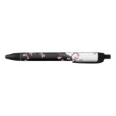 Japans Kimono Black en White Pink Sakura Zwarte Inkt Pen (Bodem)