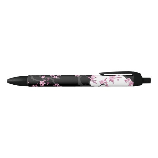 Japans Kimono Black en White Pink Sakura Zwarte Inkt Pen (Bovenkant)