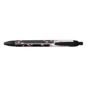 Japans Kimono Black en White Pink Sakura Zwarte Inkt Pen (Achterkant)
