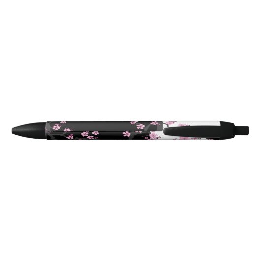 Japans Kimono Black en White Pink Sakura Zwarte Inkt Pen (Achterkant)