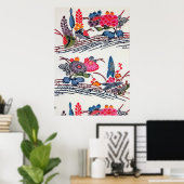  Japans KIMONO Floral Pattern Poster (Thuiskantoor)