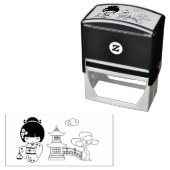 Japans Kimono Girl Scrapbook Zelfinktende Stempel (In situ)