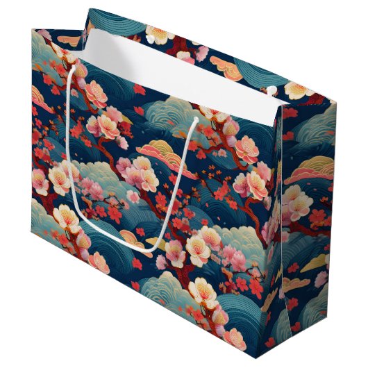Japans Kimono-model Gift tas Groot Cadeauzakje (Voorkant Gekanteld)