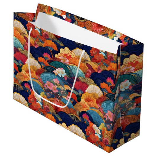 Japans Kimono-model Gift tas Groot Cadeauzakje (Voorkant Gekanteld)